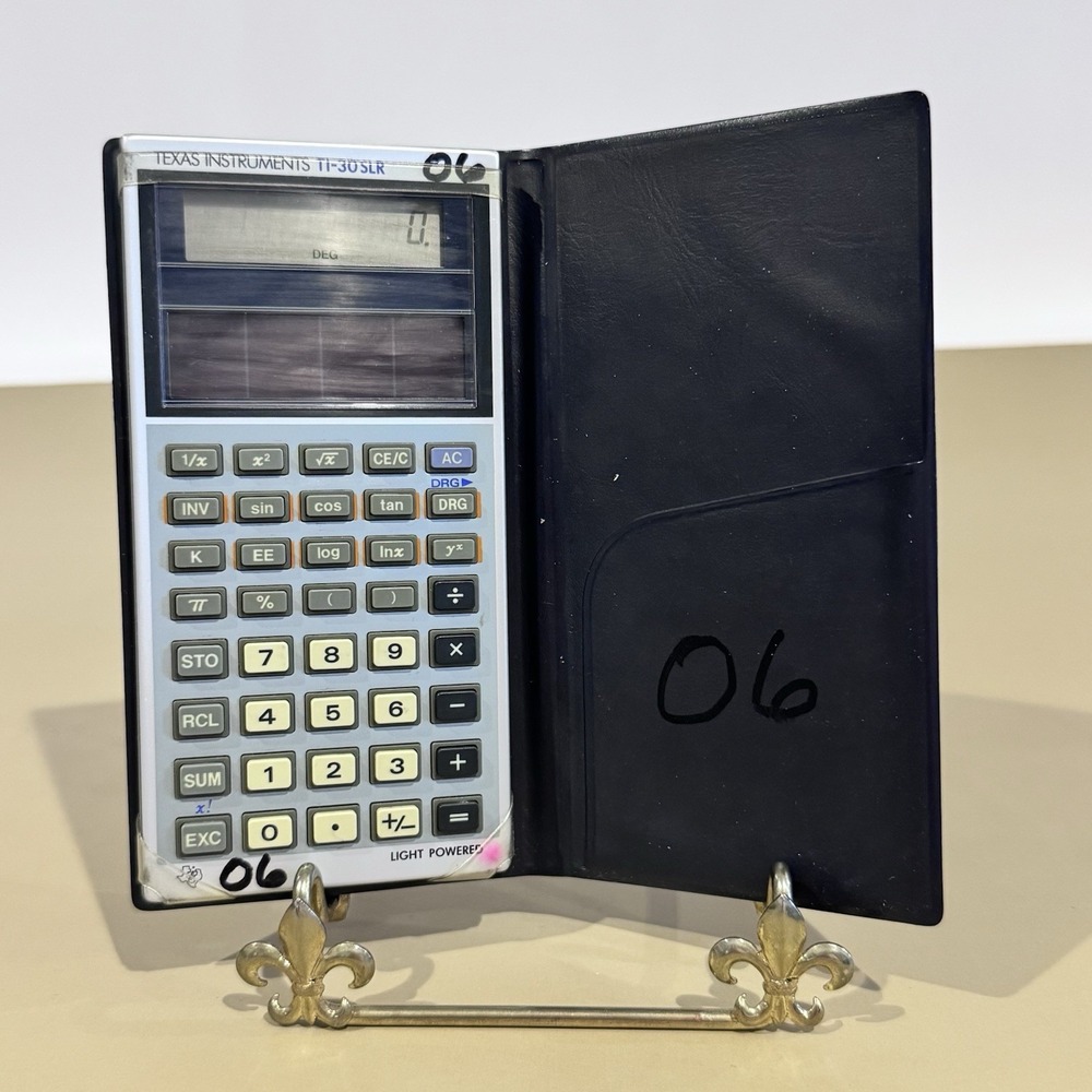 (3) TI-30 SLR Blue Leather‎ Flip Cover Solar Power Scientific Pocket Calculator